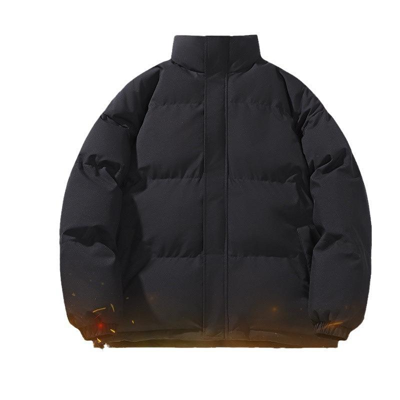 Herbst und Winter Herren Baumwollkleidung Jacke Locker Große Größe Stehkragen Verdickt Brotjacke