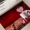 1 Stück Küchenteppich mit Liebeskaffee-Aufdruck, Holzbrett-Muster, Schwamm-Küchenmatte für Boden, rutschfester Flurteppich, rutschfeste Bodenmatte für Kinder