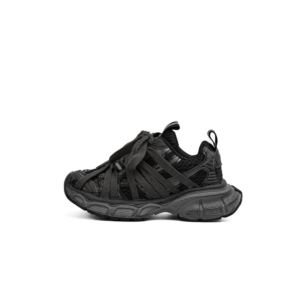 XSHX Paris Schwerindustrie Dirty Daddy Schuhe Herbst Doppelgurt Jungen und Mädchen Spinnennetz Riemen Jungen und Mädchen Klettverschluss Sport