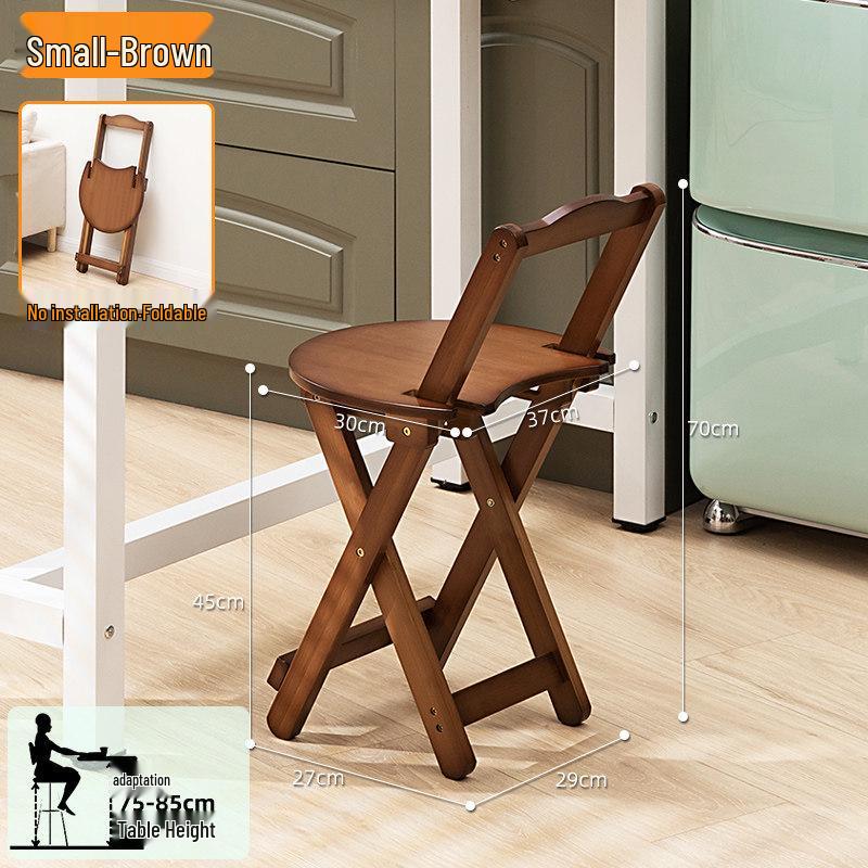 

Modern Foldable Bar Stool with Backrest - Solid Wood Counter Chair for Home, Restaurant, or Living Room