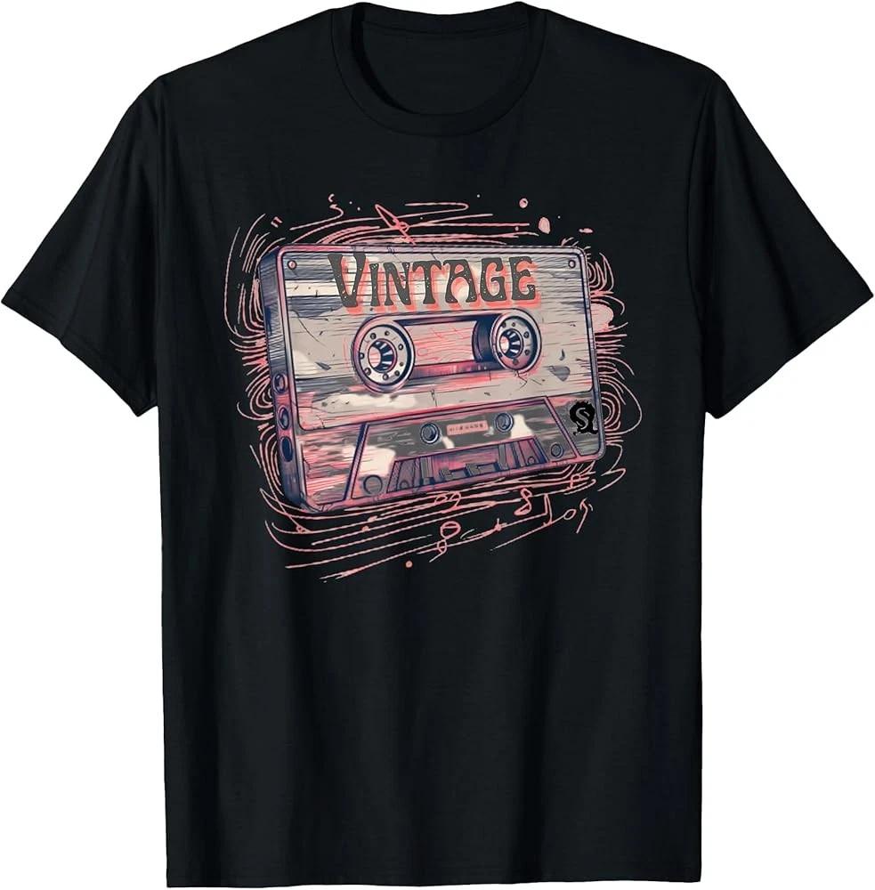 Men's and Women's T-shirts E9 Cassette 80s Music Tape Retro Nostalgia 80 Throwback T-Shirt