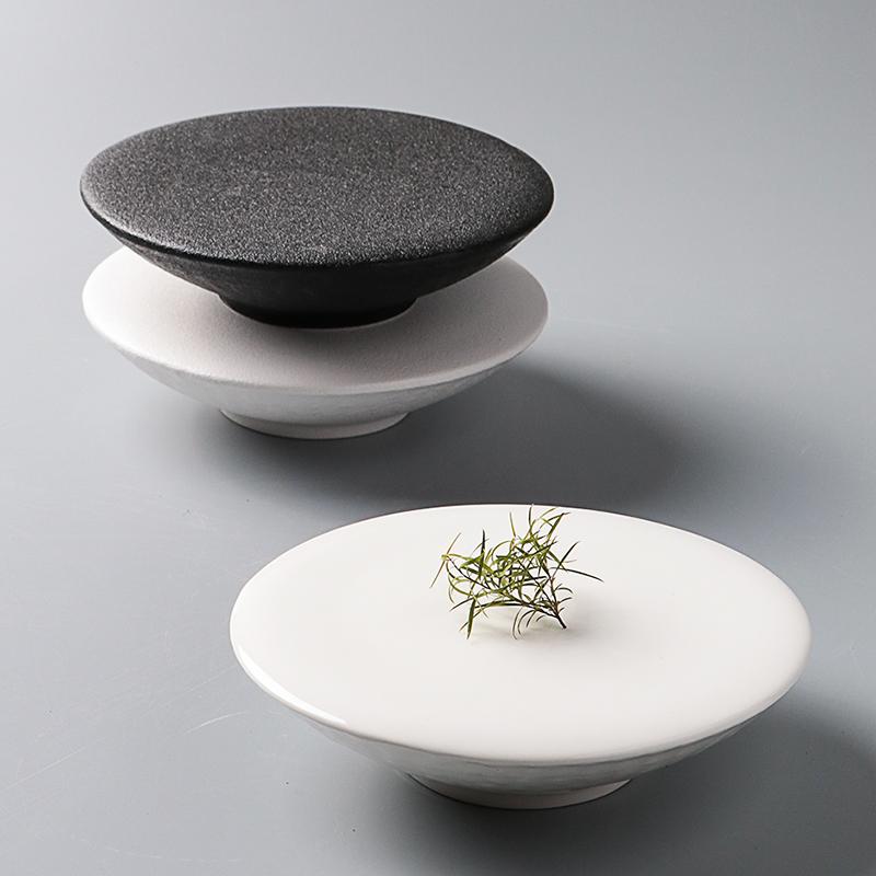 Creative High Foot Ceramic Dessert Plate Restaurant Molecular Cuisine Display Plate Snack Plate Sushi Dish Specialty Tableware