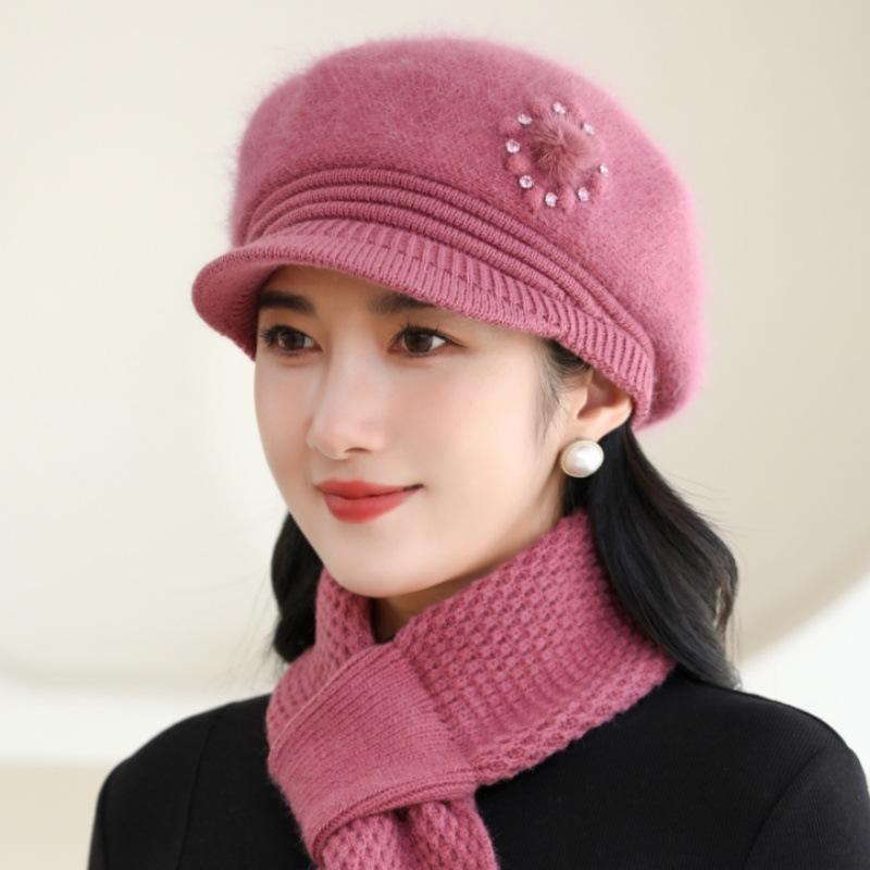 

Зимняя шапка женская осенне-зимняя вязаная шапка теплая искусственная меховая кроличья берет плюшевая защитная наушник шерстяная шапка Single Hat