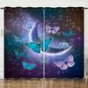 Curtain Butterfly Dark Curtain 3D Digital Printing Sunshade Bedroom No Punching