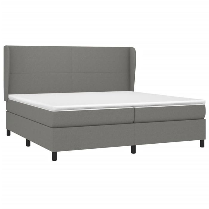 3127830 vidaXL Divan Bed with Mattress Dark Grey 200x200cm Fabric