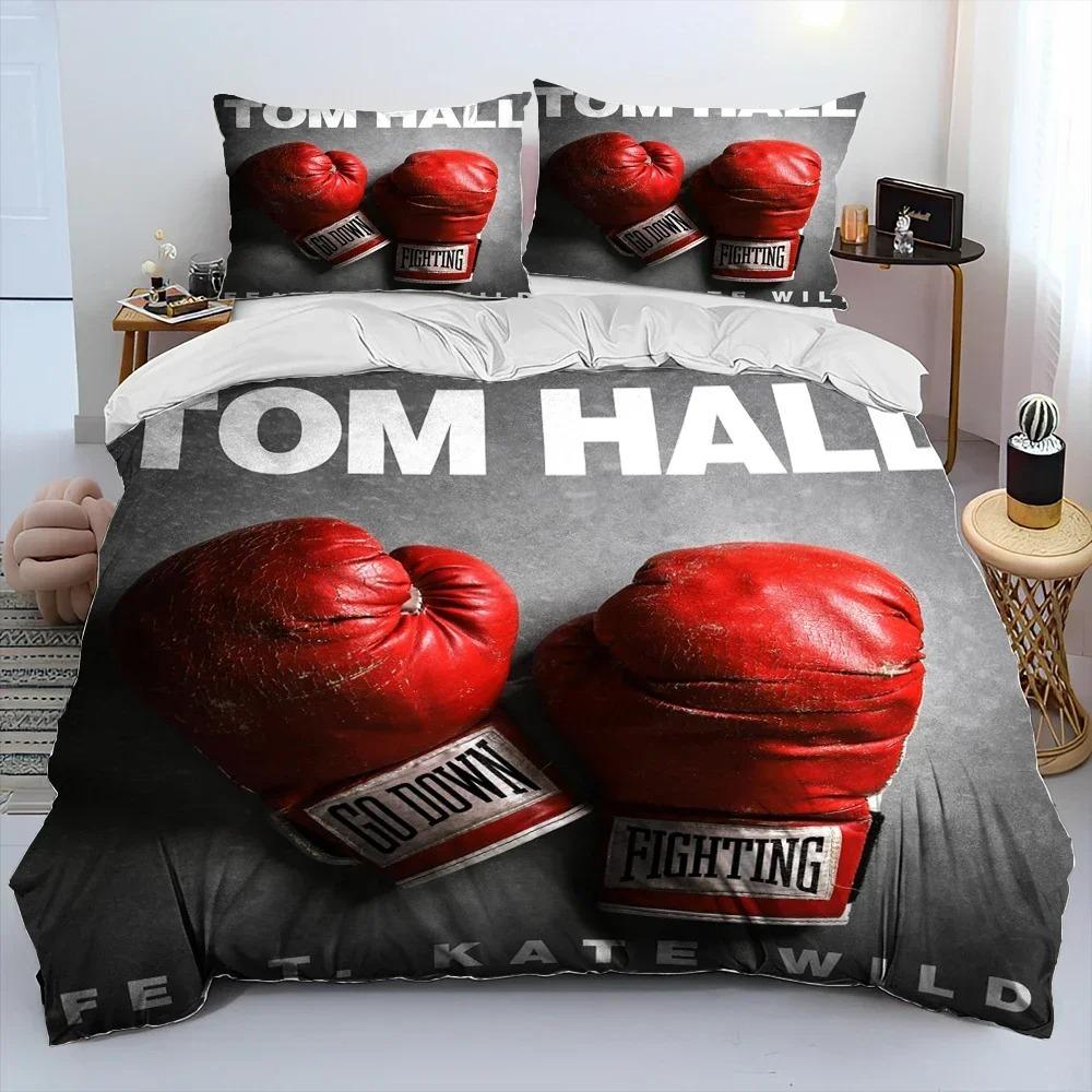 3PCS Single-sided Boxing Gloves Boxer Fight Printed Comforter Bedding Sets Comfortable Bedspreads Comforter Duvet Birthday Gift