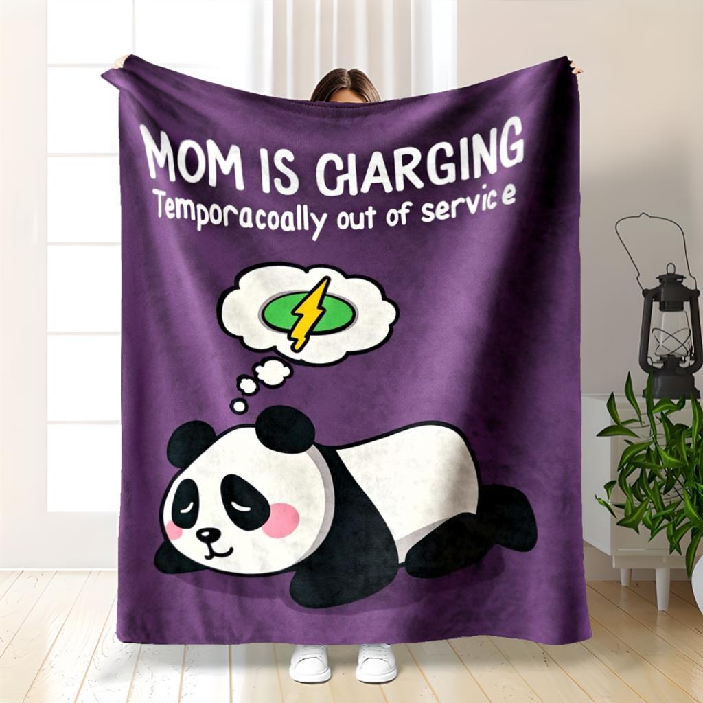 Funny Mom Charging Blanket - Temporarily Out of Service Camping Throw 70x100cm