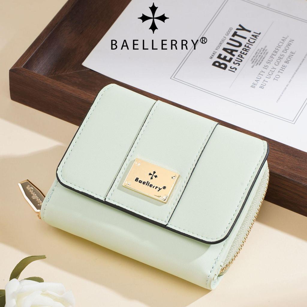 Baellerry Women's Short Tri-Fold Wallet with Multiple Card Slots and Coin Purse