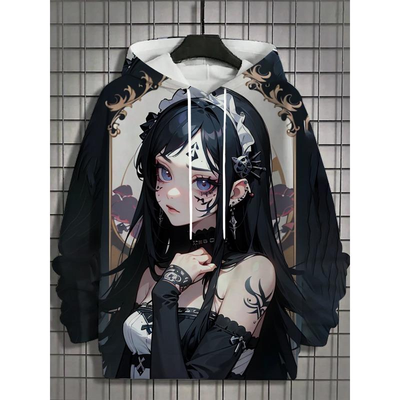 Autumn and Winter Men's Sports Hoodies Unisex 3D Printing HD Anime Girl Printing Hoodies Harajuku Fashion Pullovers