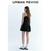 UR Off-Shoulder Pleated Tie-Detail A-Line Mini Dress