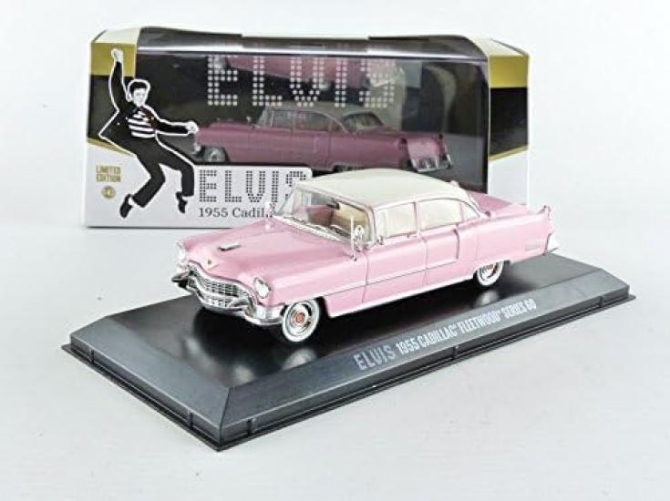 GREENLIGHT Cadillac Elvis Diecast Car Scale CADILLAC FLEETWOOD SERIES 60 1955 1/43 (Pink) [Used]