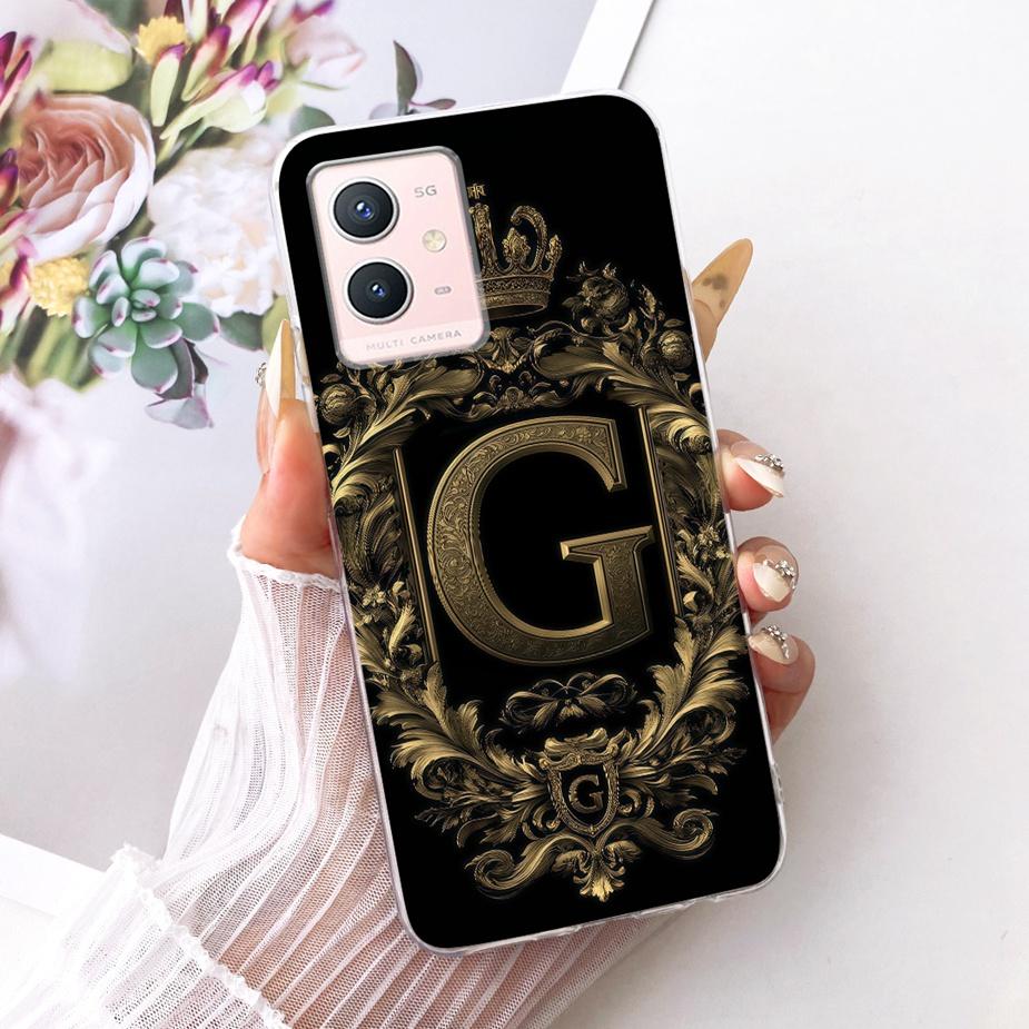Fo Vivo Y55 5G Case V2127 V2154 Cute Crown Letters Cover Soft Slim Phone Case For Vivo Y33s 5G Y 55 VivoY75 5G V2142 Fundas Bags