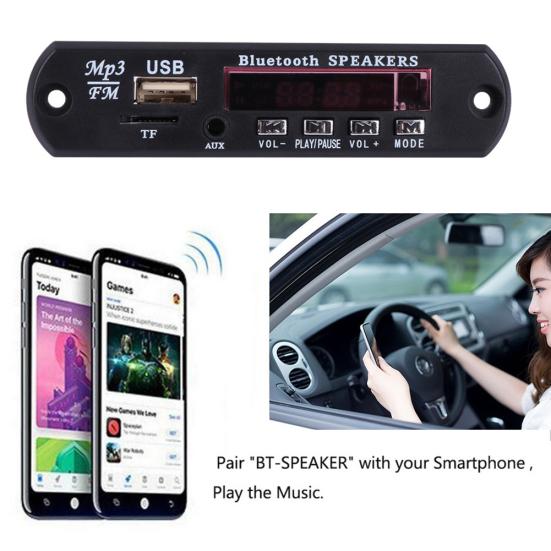Automobile MP3 Player FM Radio Bluetooth-compatible 5.0 Speaker Module Audio Decoder Board