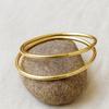 Minimalist Pure Brass Set of 2 Bangles, Handmade Simple Stacking Bracelets, Everyday Wear Jewelry