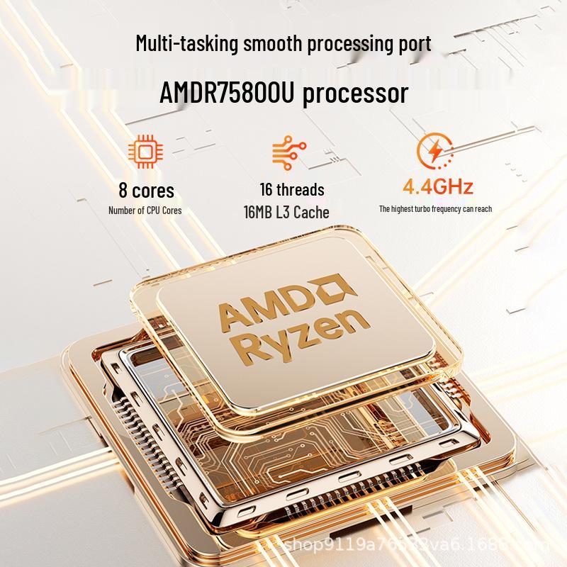 AMD Ryzen R7 5825U Mini PC: 4K Portable Home, Office, Theater & Gaming Micro Computer