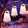 Fantasmi Appesi di Halloween con Cappello da Strega Fantasma Luminoso Luci Cappello da Strega Spettrali Decorazioni per Feste Giardino Cortile