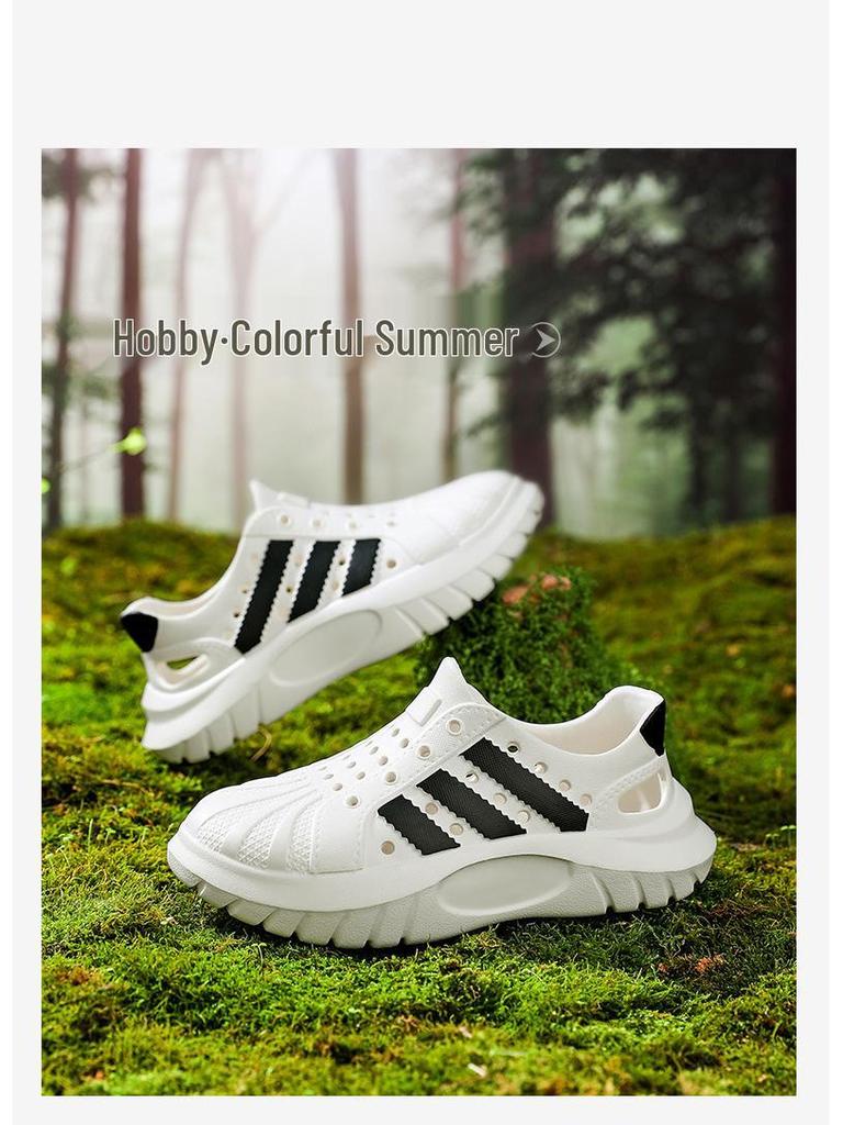 Unisex Kids' Crocs-Style Beach Sandals: Breathable, Non-Slip, Waterproof, Quick-Drying, Soft Sole, Closed-Toe, Perfect for Summer Outdoor Wear.