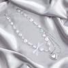 Dopamine Love Pendant Necklace Sweet Mori Collarbone Chain Xiaohongshu Bow Item Jewelry Women