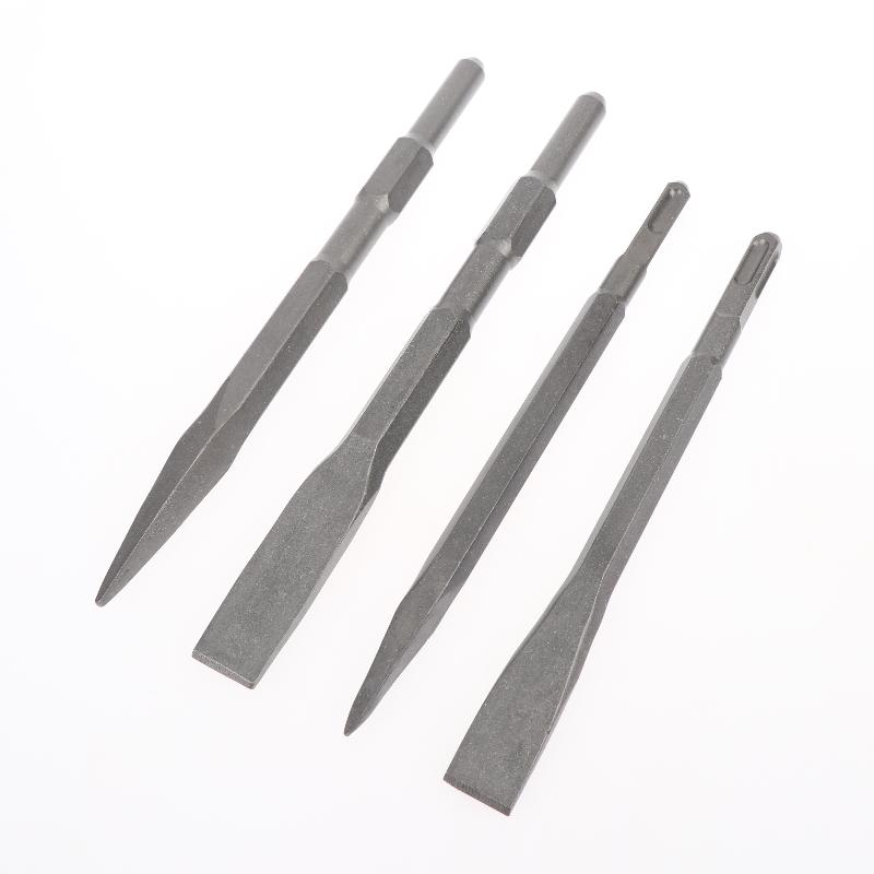 Extended Electric Hammer Slotting Pick Pointe Flat Chisel High Hardness for Concrete Wall Grooving Construction Projects