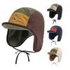 Embroidery Fleece Lined Hat Windproof Earmuff Trapper Hat for Adult Cold Weather