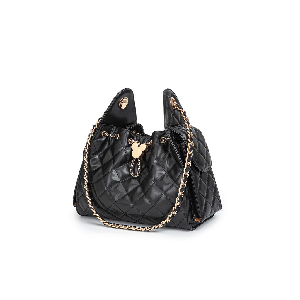 New Disney Mickey Synthetic Leather Shoulder Bag Regular Women's Black/Pink BMK-72832