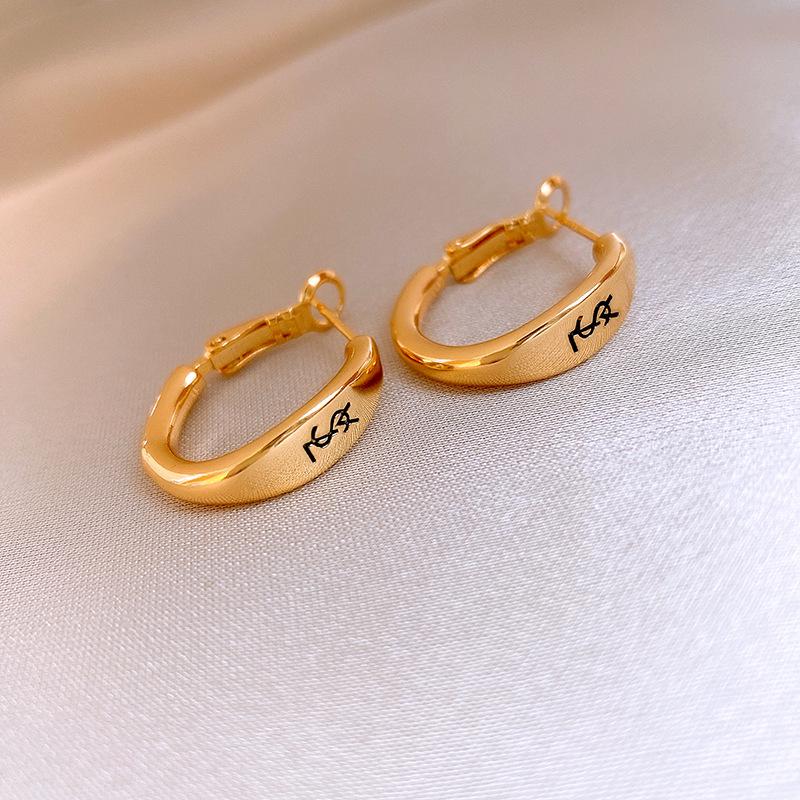 Silver Needle Geometric Light Luxury Stud Earrings - Vintage Niche Court Style