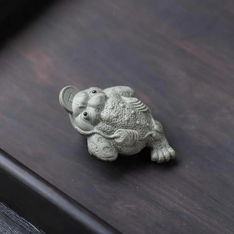Purple Clay Small Tea Pet Golden Toad Wealth Attraction Creative Toad To Raise Tea Tray Decoration Kung Fu Teaware Accessories
