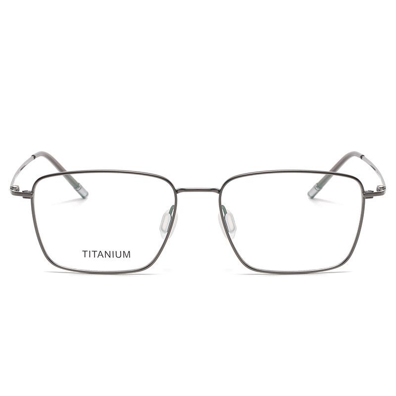 Autumn 8501 Pure Titanium Unisex Retro Square Anti-Blue Light Glasses with Myopia/Plano Lenses.