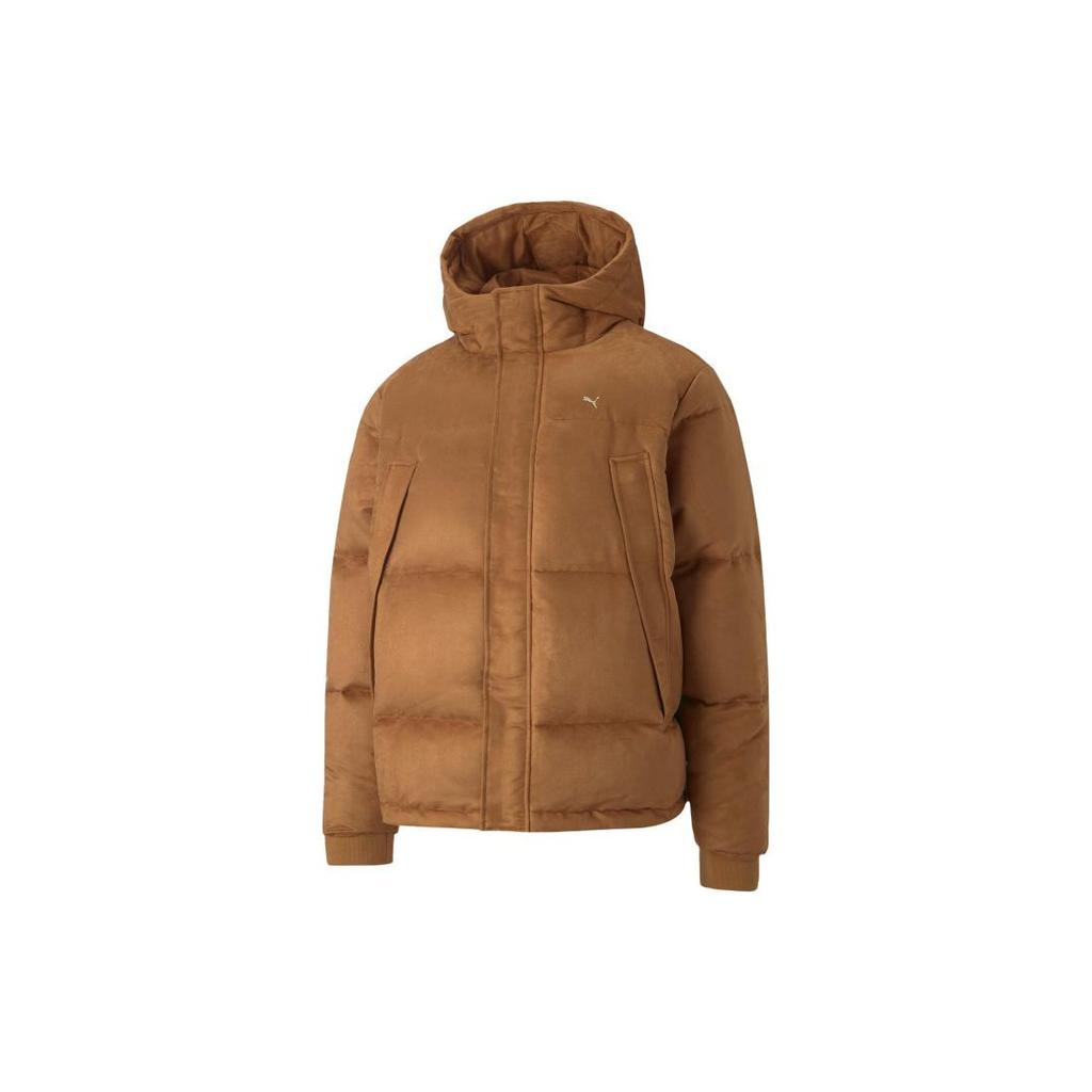 PUMA MMQ Down Jackets Unisex Earth Yellow Hooded Thickened Puffer Jacket 535786-74
