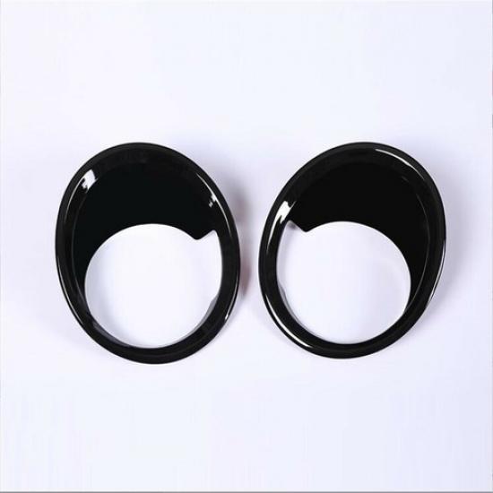 Black ABS Exterior Front Fog Light Lamp Cover Trim Fit For BMW X1 F48 2016-2021