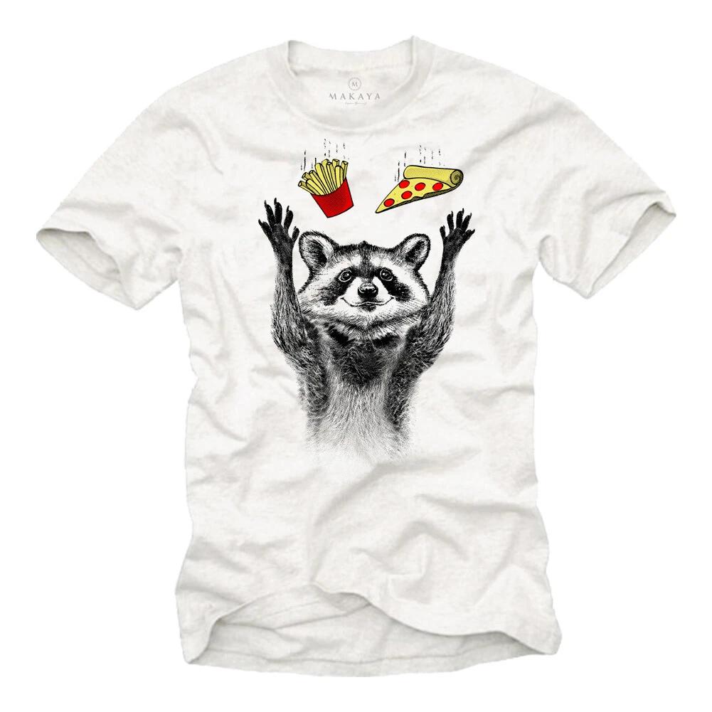 Raccoon Animal Print T-Shirt Funny Gifts For Mens Boys Men Raccoon- L