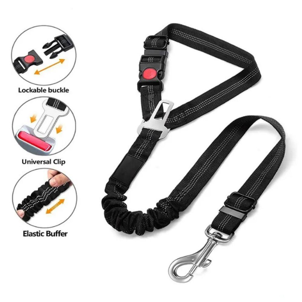 Reflective Pet Car Seat Belt Adjustable Dog Harness Leash Dog BackSeat Safety Belt  Pet Outdoor