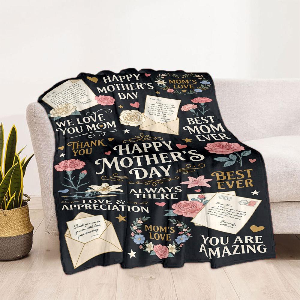 Mom's Heart And Love Blanket Suitable for Sofas,travel, Living Rooms Also a Good Gift for Friends and Family Suitable for All Seasons.