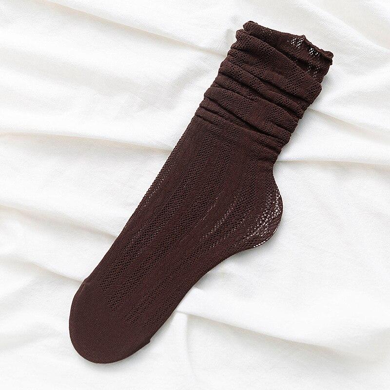 Hollow Out Woman Socks Cotton Velvet Soft Summer Thin Breathable Long Socks Japanese Style Kawaii Cute Harajuku Princess Socks