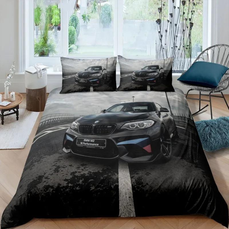 Sports Car Duvet Cover Set Luxury High Quality 3D Printed Bedding 23pcs Double Queen King Bedclothes Adults Boys Home Textile