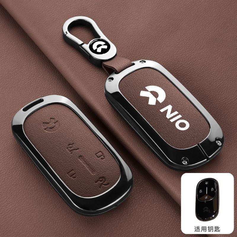 Premium Alloy Full Wrap Key Case Shockproof Cover Shell Keychain for NIO ES6 ET5 EC6 ES8 ET7 ES7 EC7 Men Women Auto Accessories
