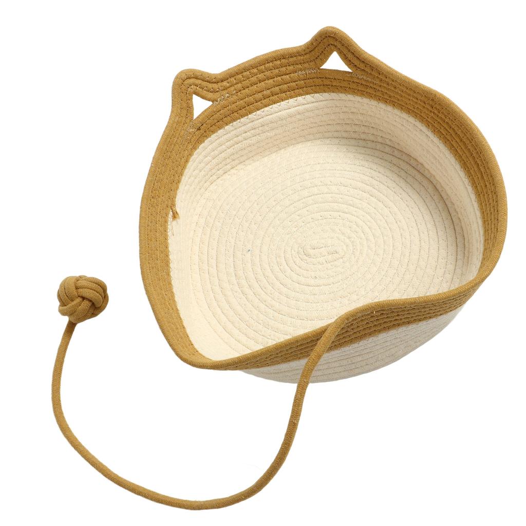 Handwoven Cotton Rope Cat Bed Multifunctional Exquisite Comfortable Cat House Bed for Pet Supplies