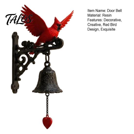 Holiday Decoration for Home Red Bird Garden Bell, Vintage Style Wall Mounted Outdoor Dinner Unique Decor Gift Yard Porch Patio Entryway Farmhouse