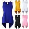Damen Sommer Mode Einfarbig Ärmellos Unregelmäßiger Überkreuzter Rücken Weste Tanktop