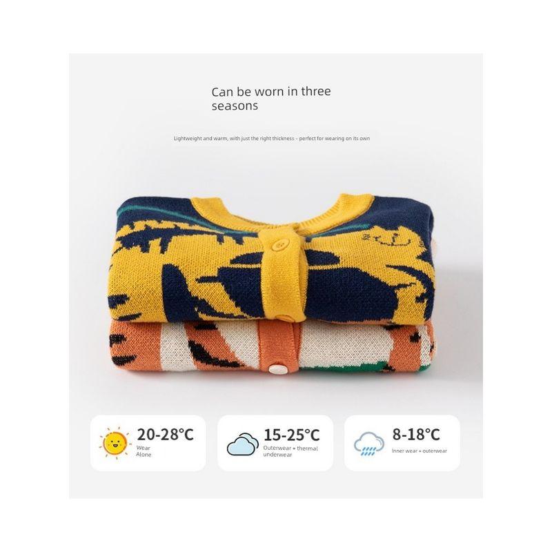 Spring and Autumn Tiger Cardigan Pure Cotton Coat Kids' Sweater