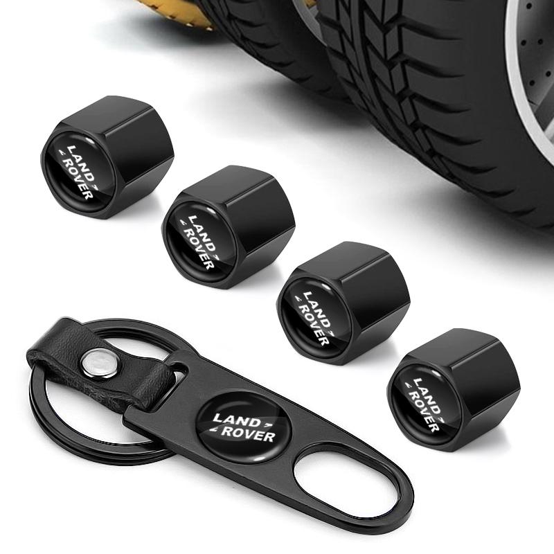 Auto-Emblem Schlüsselanhänger Schlüsselring mit Reifenventilkappe Autozubehör für Land Rover Range Rover Defender Freelander Discovery 1 2 3 Evoque Rover L322 L405