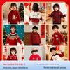 Girls' Velvet-Enhanced Red Sweater - Winter New Year Collection