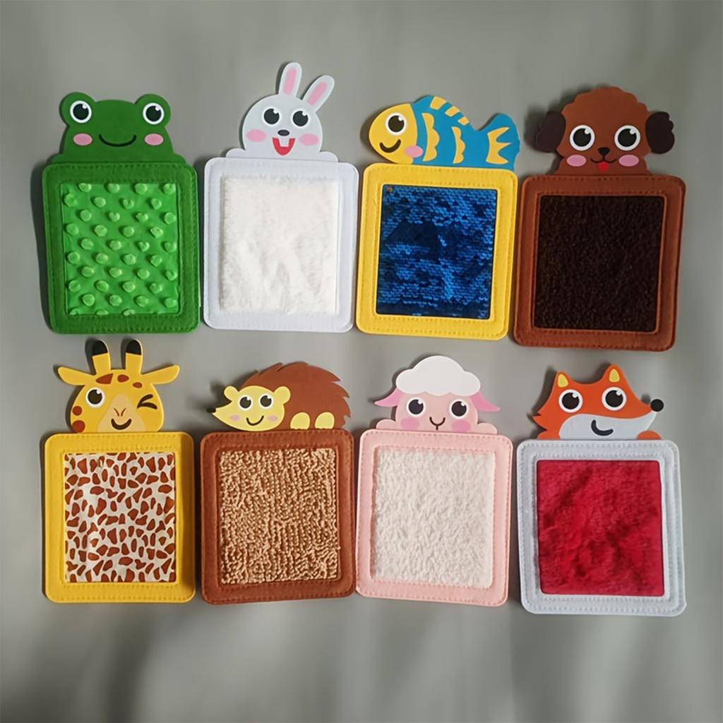 8pcs Children's Animal Sensory Mat Sensory Mat Animal Hair Tactile Sensory Mat