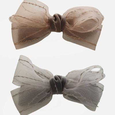 J.Lauren Chiffon Line Stitch Ribbon Auto Hair Pin H01461