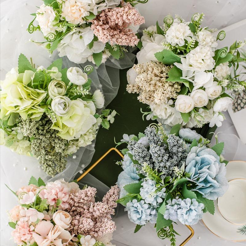 13 Heads Silk Rose Artificial Flowers Fake Bouquet Wedding Home Party Decor