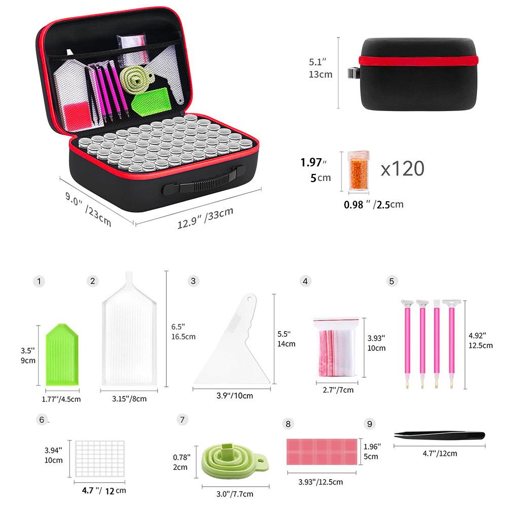 Portable Organizer Box for Nail Art, Rhinestones, Diamond Painting Tools Storage