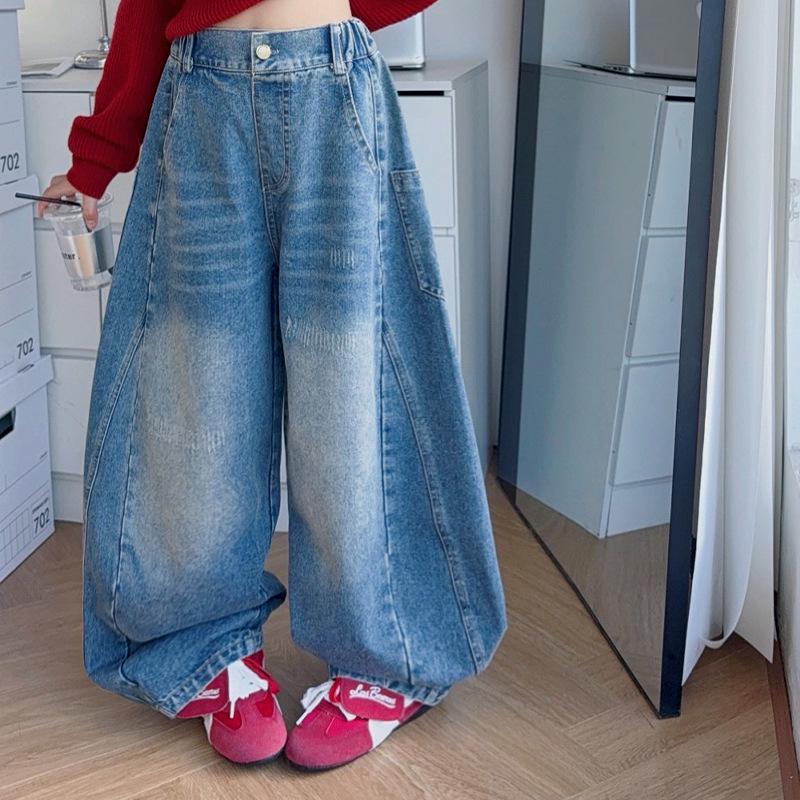 

Корейский повседневный свитерный комплект в стиле колледжа для девочек с джинсами - Модная осенняя одежда для девочек-подростков 130 cm