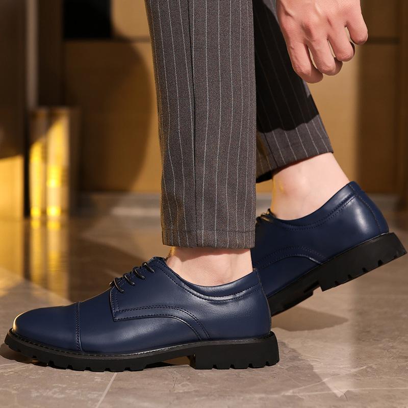 Men's shoes custom leather shoes men's business men's shoes high-end formal leather shoes men's three-joint black wedding shoes