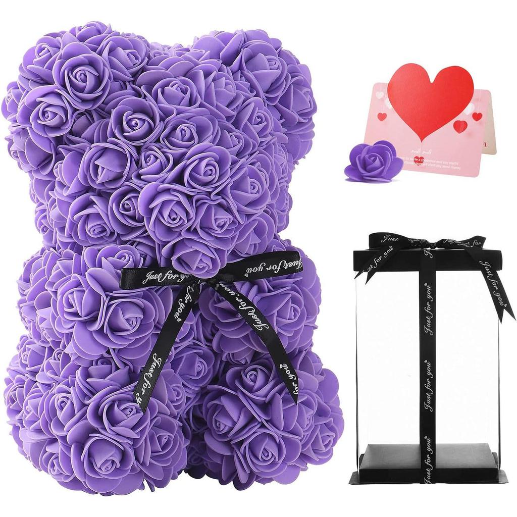 Eternal Rose Bear 25cm - Mother's Day & Valentine's Gift In Gift Box
