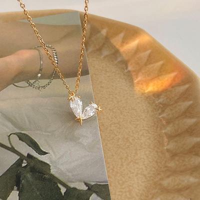 Design Sense Star Mason Zircon Love Necklace for Women Light Luxury Niche High-end Temperament Clavicle Chain
